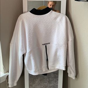 White adidas half zip jacket